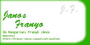 janos franyo business card
