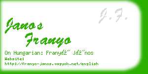 janos franyo business card